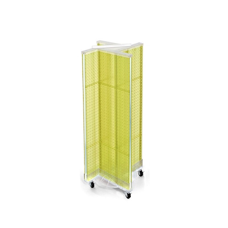 Azar Displays Pinwheel Pegboard Floor Display on Revolving Base. Spinner Rack Stand. 700444-YEL